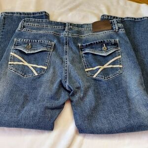 TK Axel Jeans Men's 36x30 Slim Boot Cut Blue Denim Stitched Dark Wash  Cotton